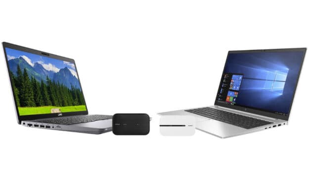 Prenosnik DELL Latitude 5510 in prenosnik HP 850 G7 + LTE dostopna točka Huawei E5576-320